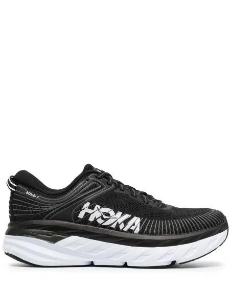 Sneakerși Hoka cu șireturi cu imagine din dantelă negru