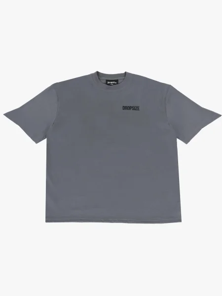 Dropsize Tričko Hustle Club tmavě šedá černá