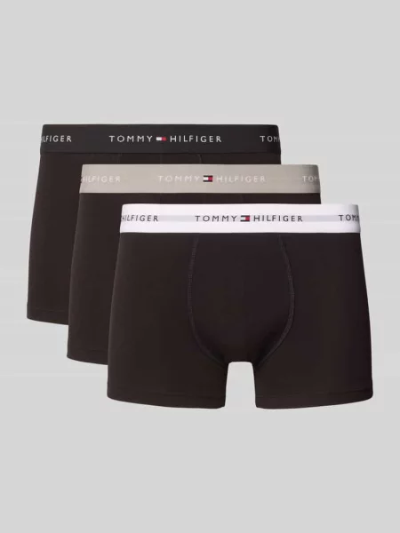 Obcisłe bokserki z mieszanki bawełny w zestawie 3 szt. Tommy Hilfiger czarne