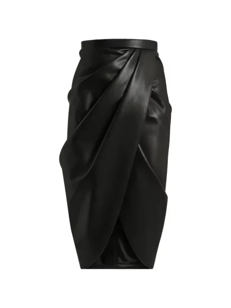 Fustă midi Balmain drapată negru