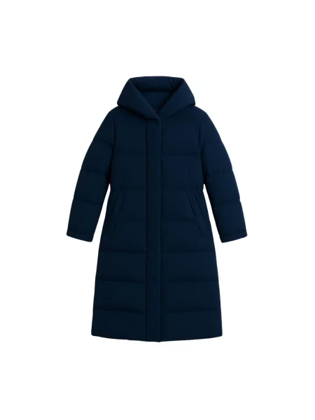 Długi płaszcz Woolrich niebieski