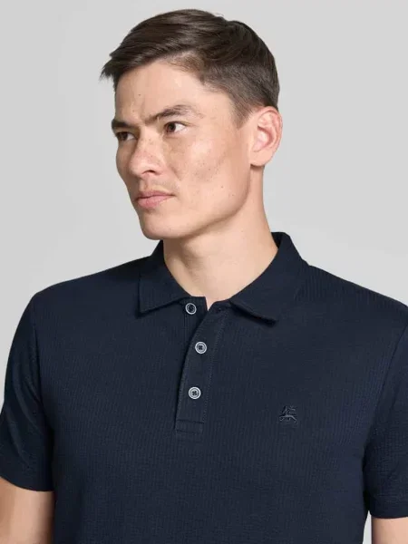 Koszulka polo o kroju regular fit z wyhaftowanym logo Lerros granatowa