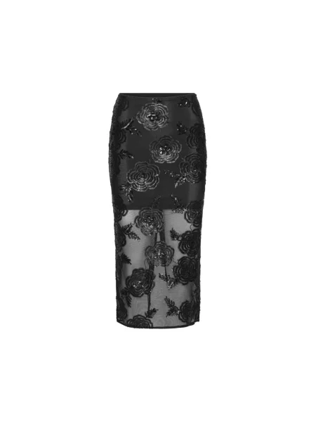 Spódnica midi Rotate Birger Christensen z cekinami do kolan czarna