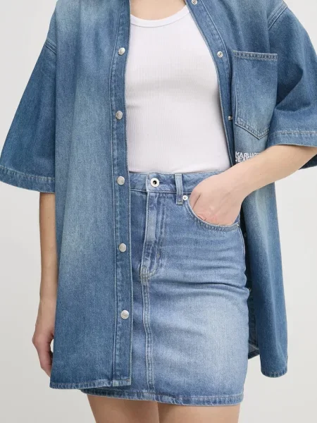 Karl Lagerfeld Jeans fustă din denim mini creion albastru