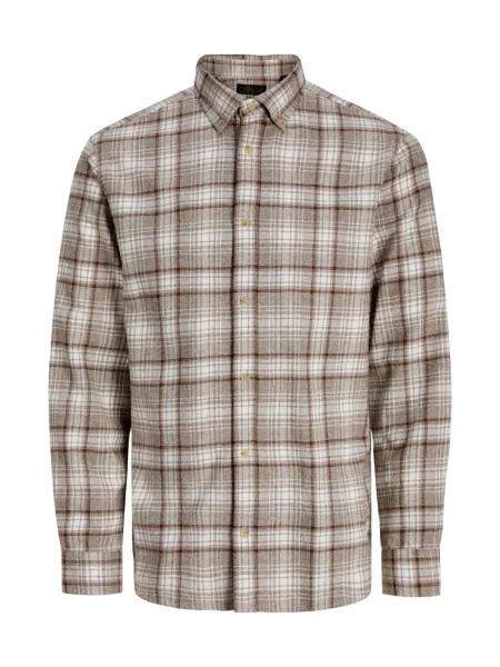 JACK & JONES Cămașă JPRBluharvey maro / gri taupe alb