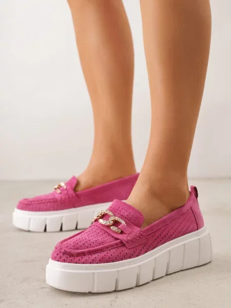 Mocasini Heilarta Fucsia roz