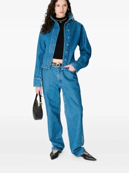 Szerokie jeansy Marine Serre niebieskie