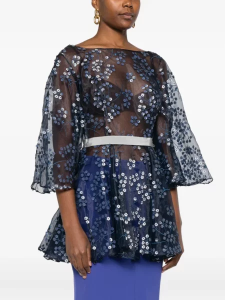 Bluzka Gemy Maalouf w kwiatki niebieska