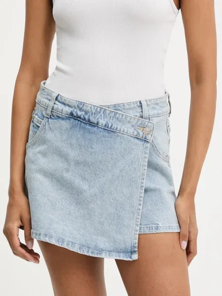 Traper kratke hlače Answear Lab bez uzorka visoki struk plava