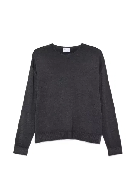Top Arovescio tricotate gri