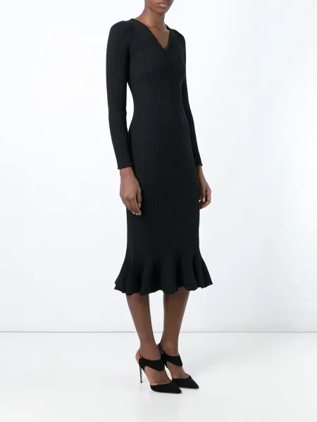 Rochie Lanvin tricotate cu volane negru