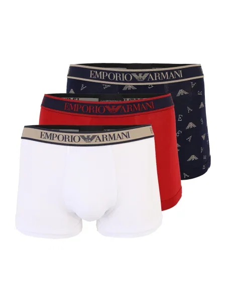 Emporio Armani Boksarice bež / mornarska / rdeča bela
