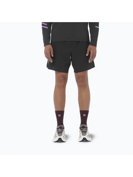 Pantaloni scurți de alergare pentru bărbați Salomon Sense Aero 7" deep black negru