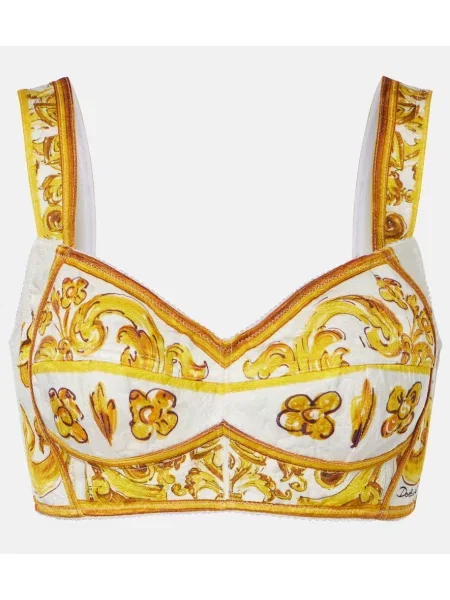 Cropp top Dolce&gabbana din poplin galben