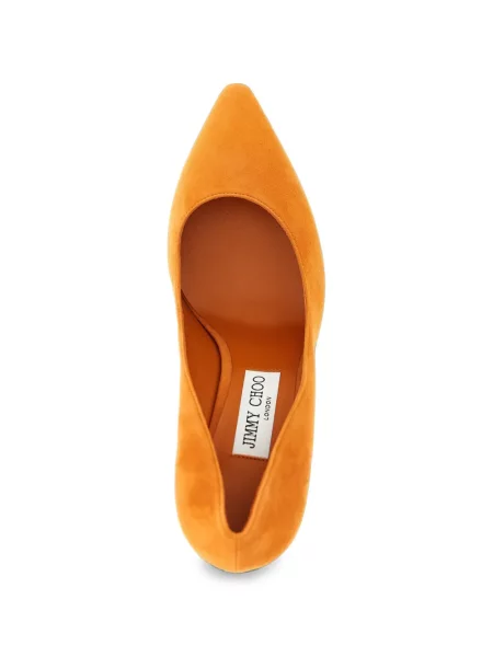 Szarvasbőr körömcipő Jimmy Choo narancsszínű