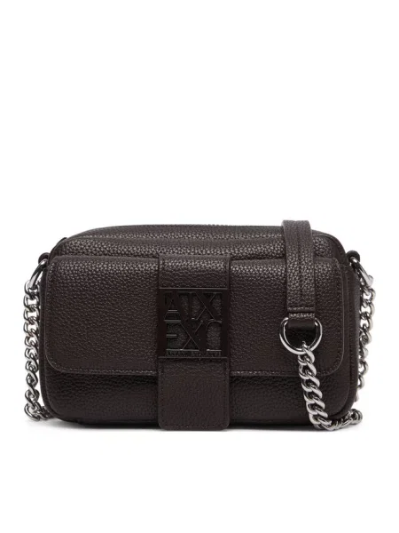 Armani Exchange torebka z imitacji skóry brązowa