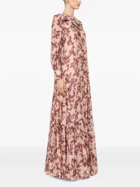 Rochie maxi Nissa de mătase cu model floral