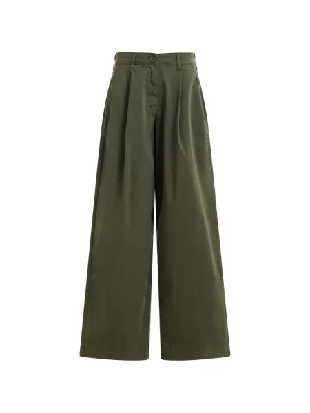 Pantaloni Essentiel Antwerp cu picior lat verde