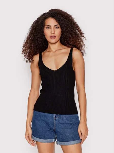 VERO MODA Vyšívaný top GLORY' čierna