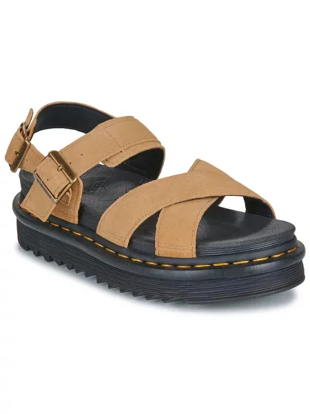 Semišové sandály Dr. Martens hnědé