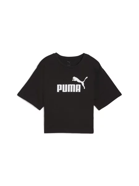 PUMA luźna koszulka z logo ESS Cropped Odzież S czarny