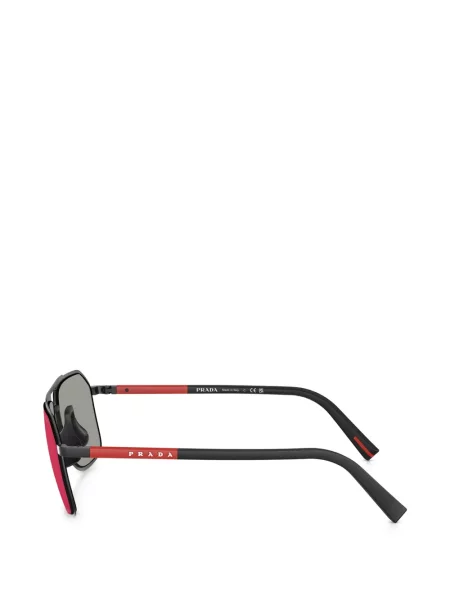 Ochelari de soare aviator Prada Linea Rossa negru