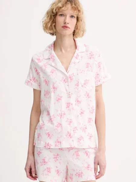 Lauren Ralph Lauren piżama dwuczęściowa z wiskozą biała