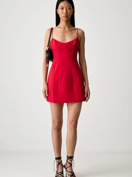 Bardot rochie empire BRANCA roșu