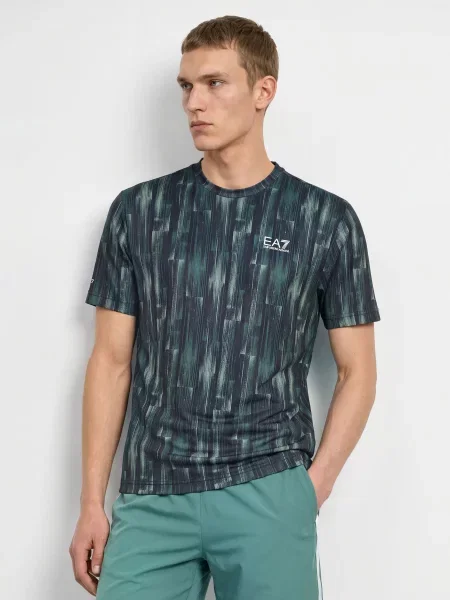 Emporio Armani Funkční Tričko tmavě / zelená modrá