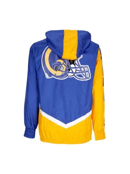 Lniana kurtka Mitchell & Ness niebieska