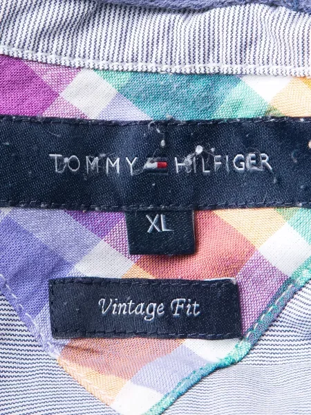 Cămașă Tommy Hilfiger în carouri roz
