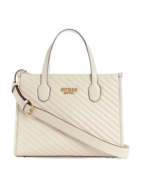 GUESS Shopper táska Silvana 2 Comp Tote' fehér