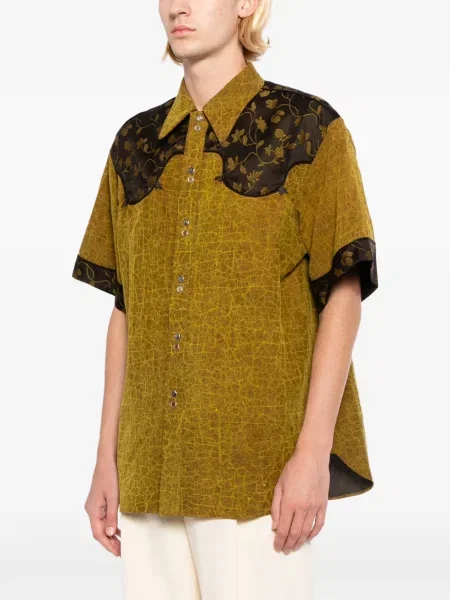 Scurt cămașă Communs cu model floral verde
