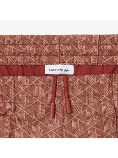 Lacoste Rozkloszowane Spodnie Dresowe Z Monogramem brązowe