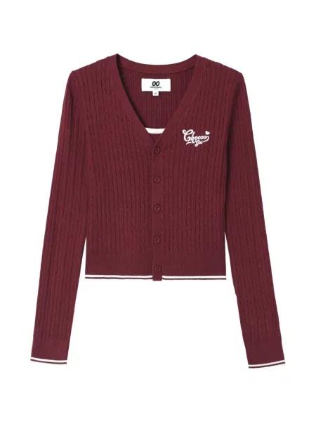 Cardigan Chocoolate tricotate roșu