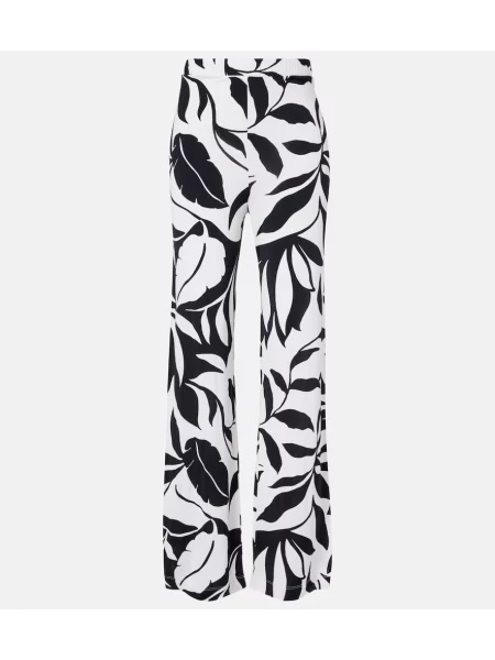 Pantaloni Max Mara cu imagine cu picior lat negru