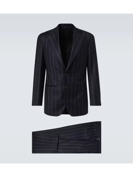 Costum Thom Sweeney de lână cu dungi de costum albastru