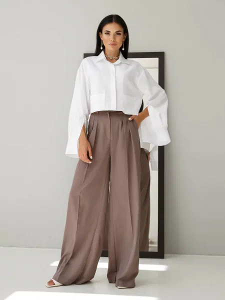 Брюки Jadone Fashion коричневые