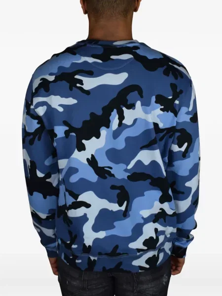 Hanorac Valentino Garavani cu model camuflaj albastru