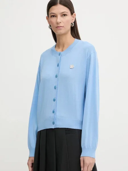 Kenzo cardigan din lână light albastru
