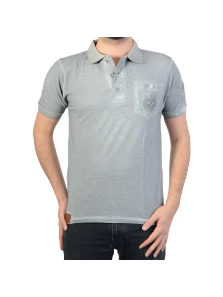 Polo majica Geographical Norway siva