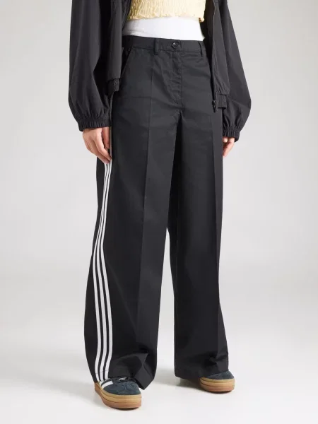 ADIDAS ORIGINALS Nohavice s pukmi čierna biela