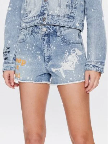 Guess Pantaloni scurți de blugi Mom albastru