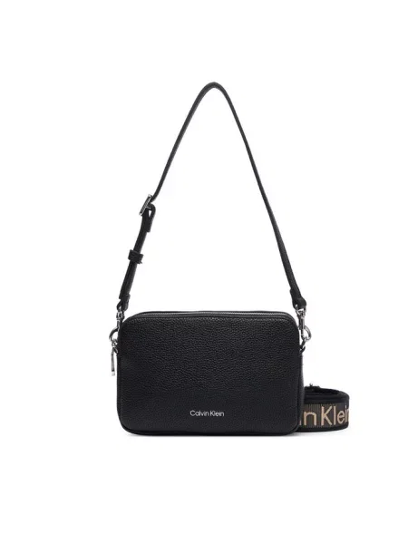 Torebka crossbody Calvin Klein skórzana na ramiączkach czarna