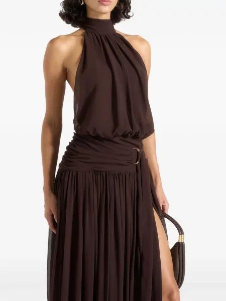 Rochie maxi Manière De Voir drapată maro