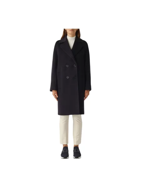Płaszcz Max Mara Studio wełniany niebieski
