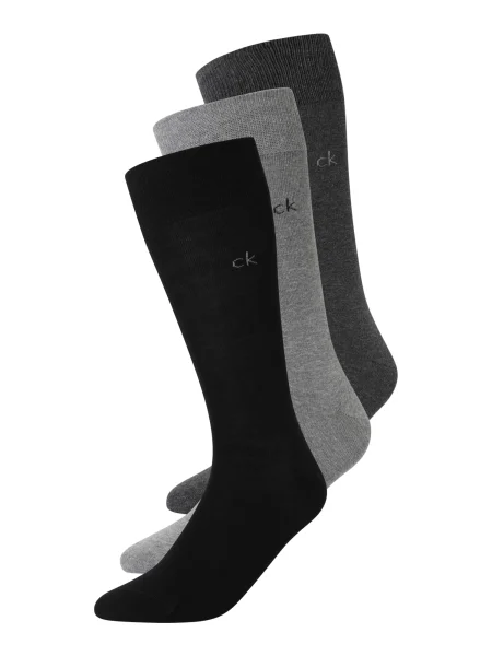 Calvin Klein Underwear Nogavice temno siva / pegasto siva črna