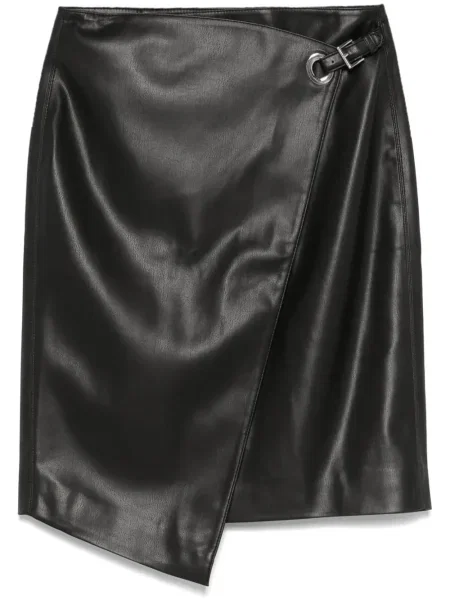 Fustă din piele Karl Lagerfeld negru