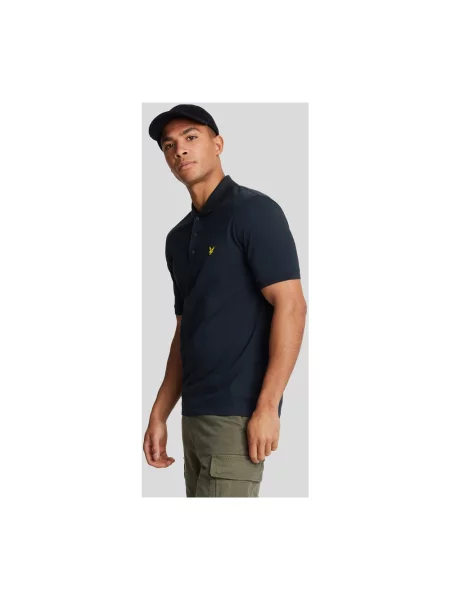 Koszulka polo Lyle & Scott z krótkim rękawem niebieska
