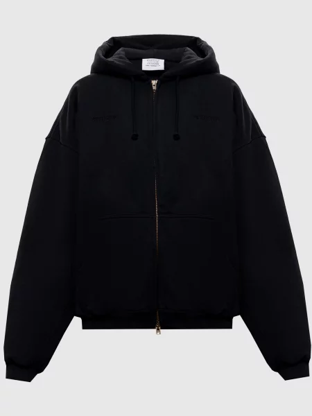 Спортивна куртка з вишивкою логотипа Vetements чорна